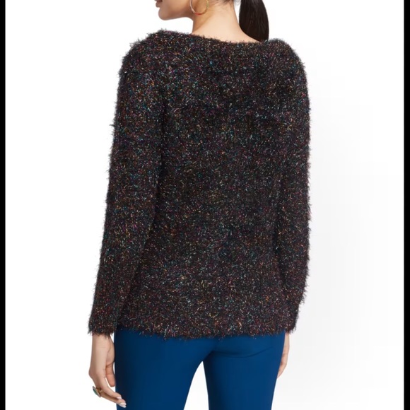 NWOT NY & Company Metallic Multicolored Textured Sweater - Picture 2 of 11